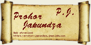 Prohor Japundža vizit kartica